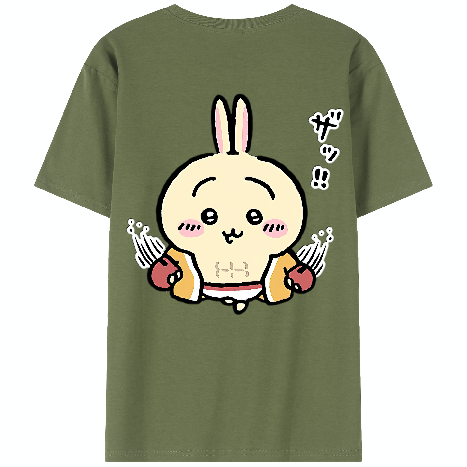 （画像用） ちいかわ うさぎ Chii-kawa usagi 綿100％半袖Tシャツ（背面プリント）